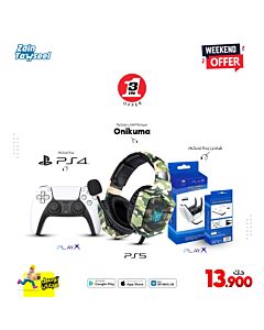 3 in 1 ONIKUMA headset with Dual Fast Charger with wireless game controller from playX