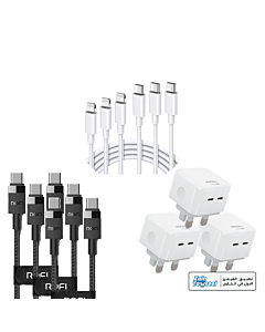 9 in 1 - 3 cable C to C, 3 Chargers 35w, 3 Cables C to Lighting