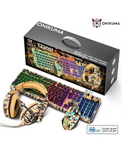 Onikuma 3-in-1 RGB Wired Keyboard Mouse Headset Gaming Combo TZ3001 - Camo Yellow